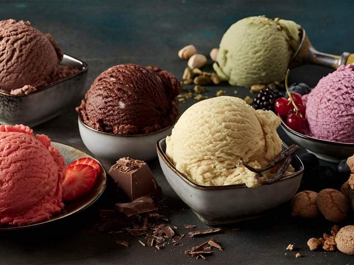 Glaces aux plusieurs parfums Grasse